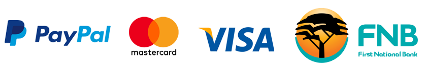 Different payment method logos including PayPal, Mastercard, Visa and FNB
